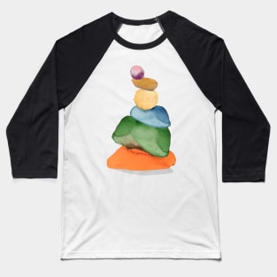 Cairn Zen Tower Orange Purple Baseball T-Shirt